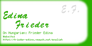 edina frieder business card